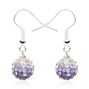 Oorbellen-Crystal-Bol-Lila-wit